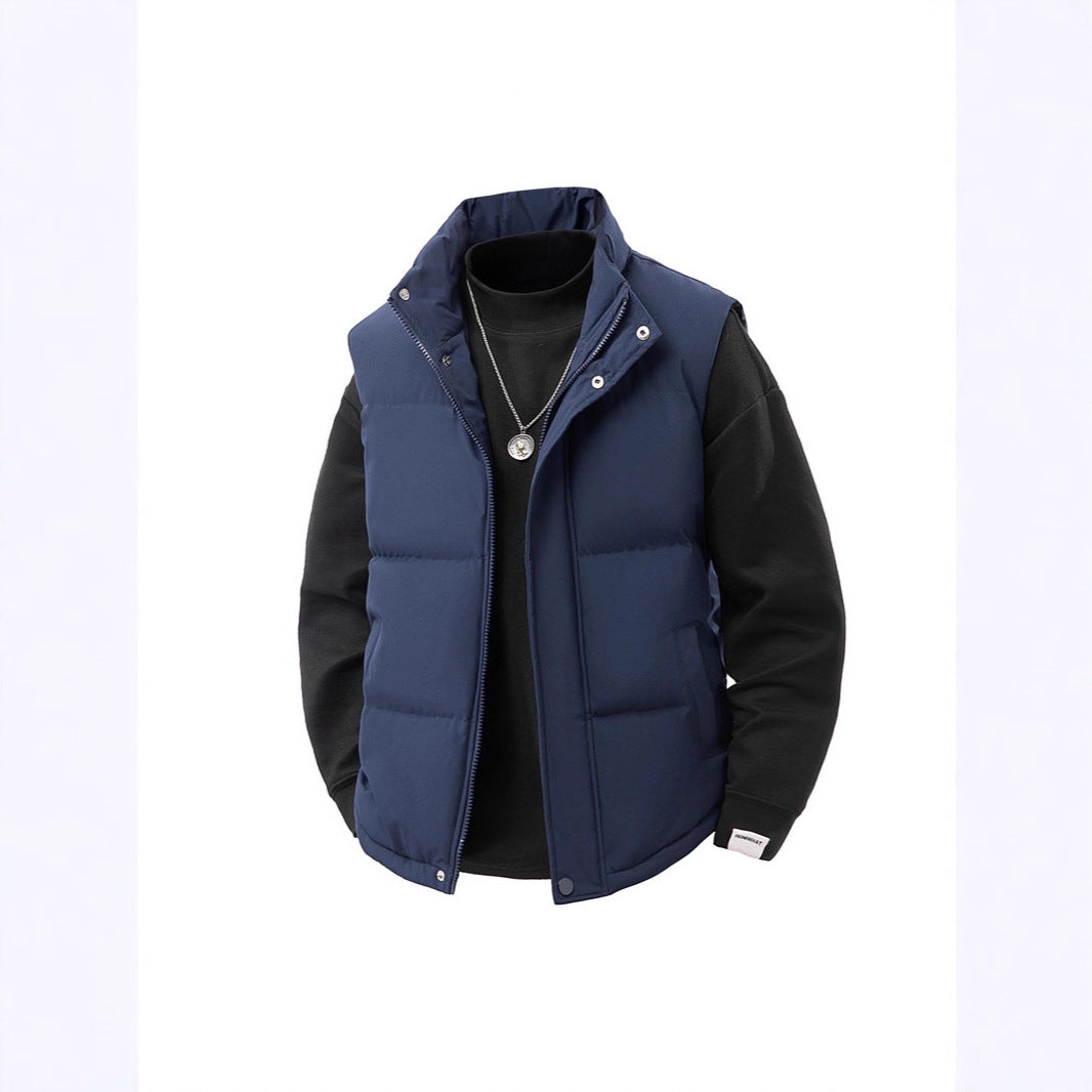 Men's Sleeveless Thermal Padded Vest with Windproof Outer Shell and Hollow Fiber Filling Mune Fashion