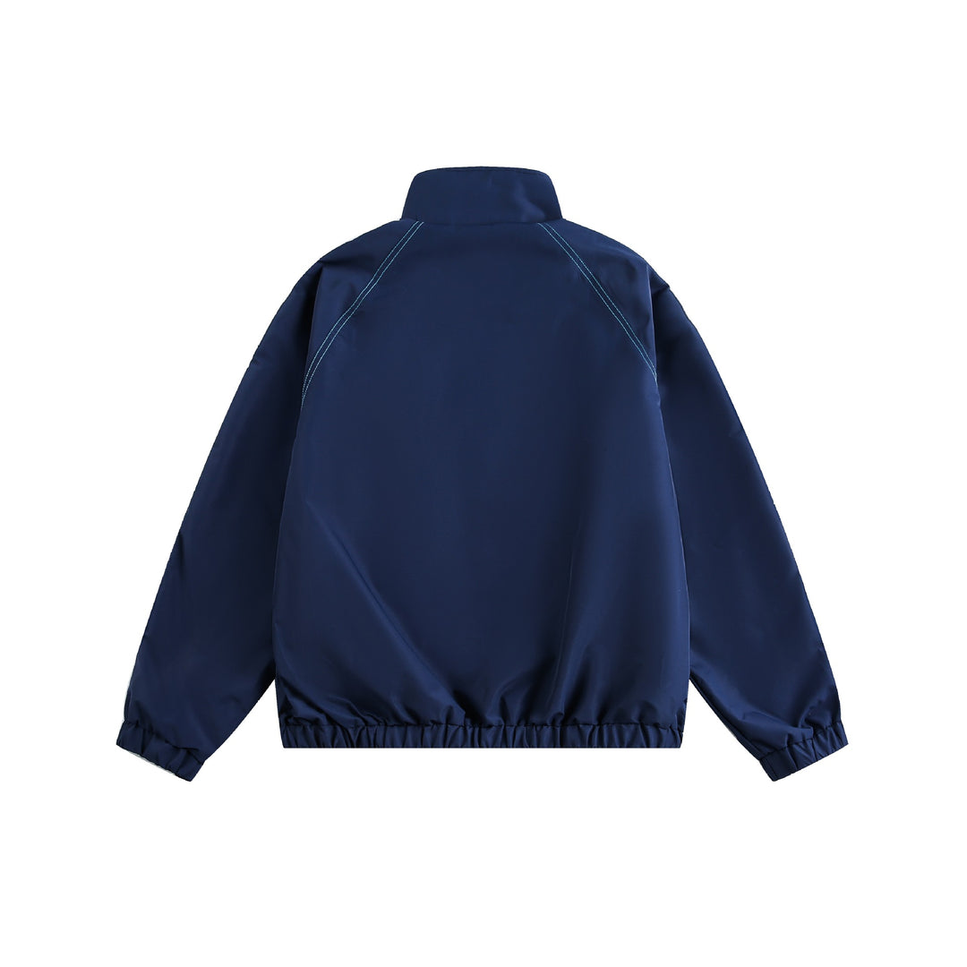 Unisex Sporty lightweight training jacket with standing collar, contrast stitching and elastic hem Mune Fashion