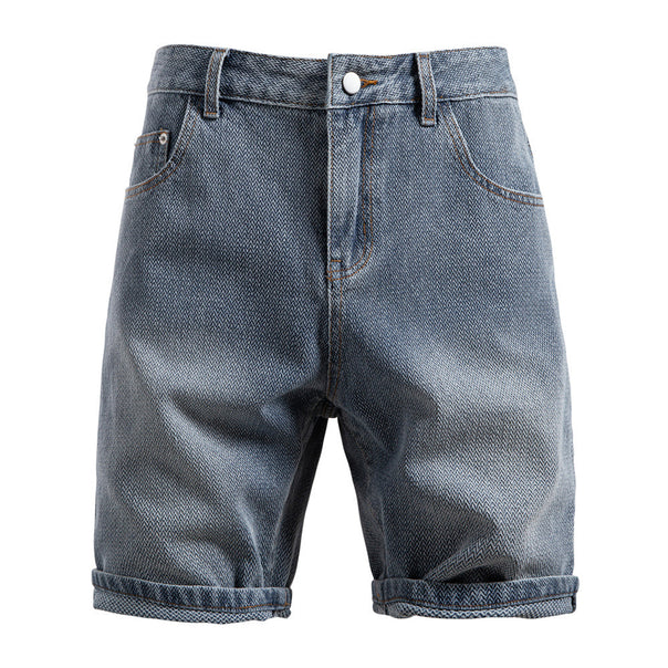 Men's denim shorts with turn-up, mid-rise waistband and classic pocket configuration Mune Fashion