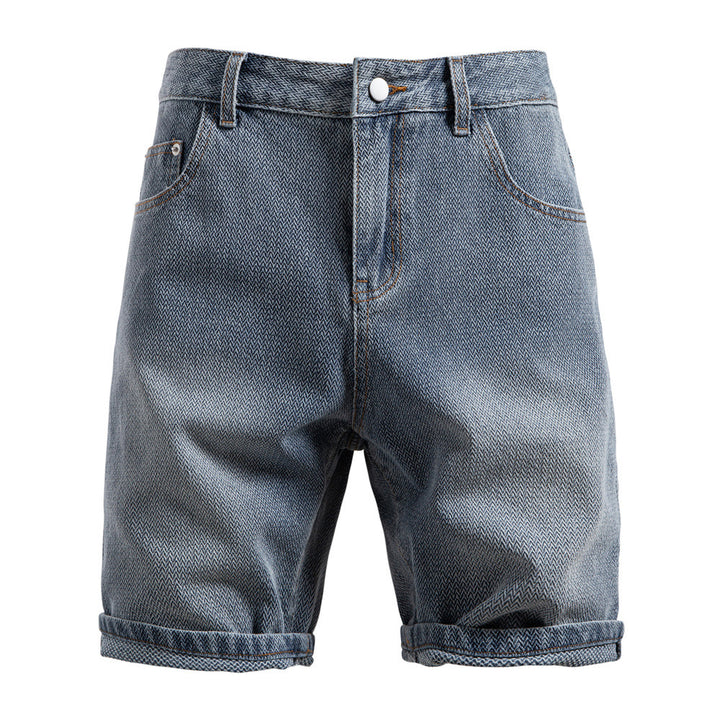 Men's denim shorts with turn-up, mid-rise waistband and classic pocket configuration Mune Fashion