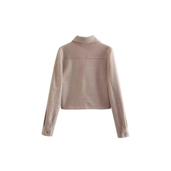 Women's Short Wool Jacket In Classic Style with Patch Pockets Mune