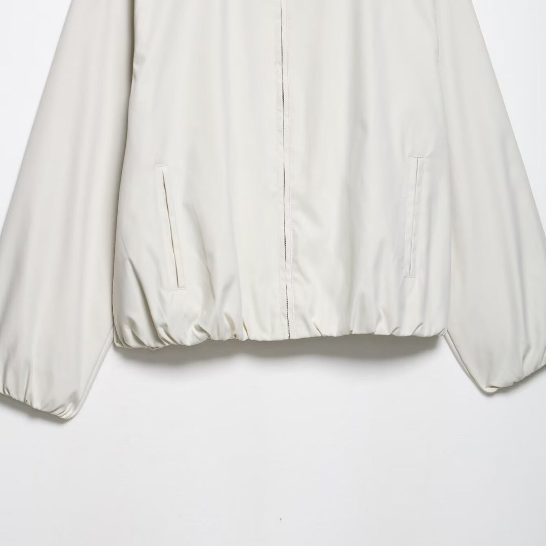 Women's lightweight bomber jacket with collar and elastic hem