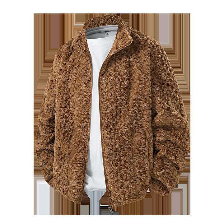 Men's Stylish Fleece Jacket with High Collar Mune Fashion