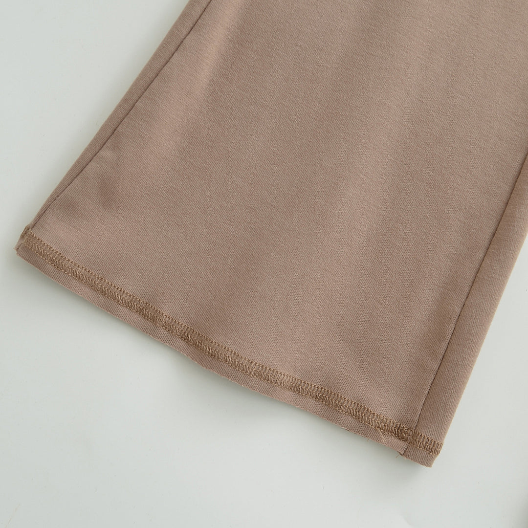 Women's Flowing Jersey Pants with High Waist, Drawstring and Flared Leg Mune Fashion