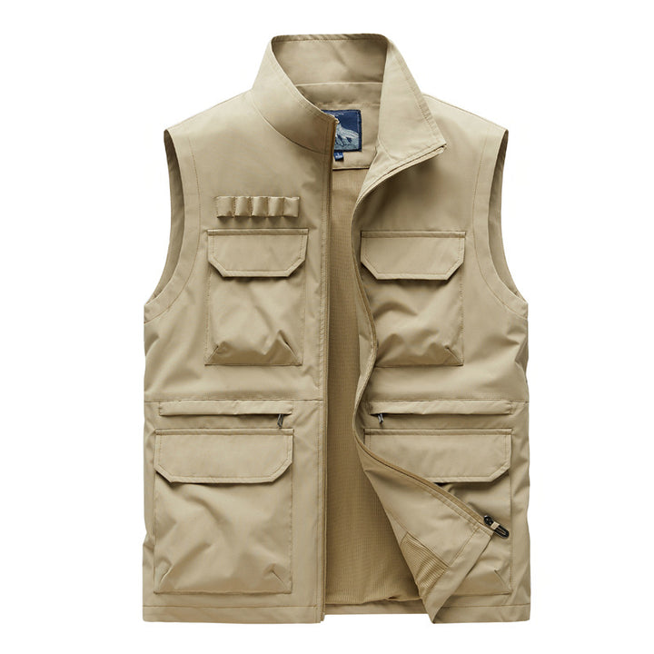 Men's Multifunctional Work Vest with Multiple Flap Pockets and Zipper Mune Fashion