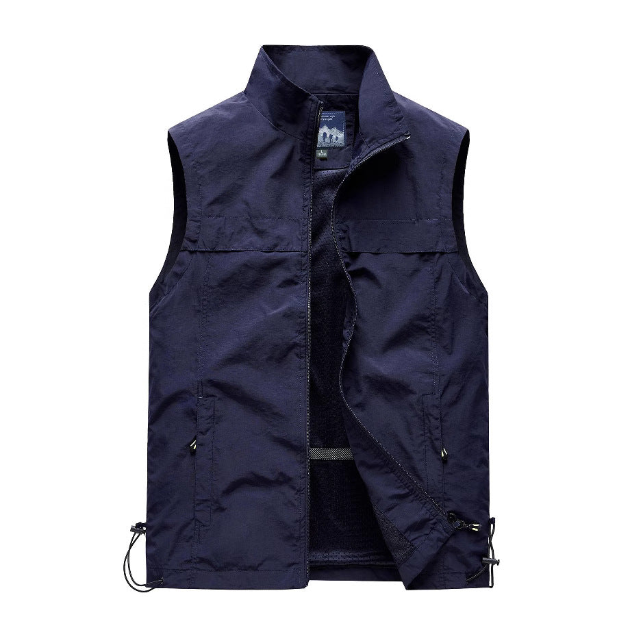 Men's lightweight windproof outdoor vest with zippered pockets and breathable mesh lining Mune Fashion