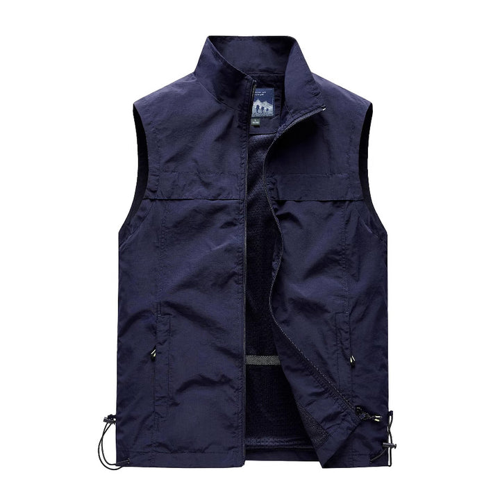 Men's lightweight windproof outdoor vest with zippered pockets and breathable mesh lining Mune Fashion