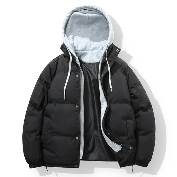 Men's padded quilted jacket with integrated hood layer and adjustable hem Mune Fashion