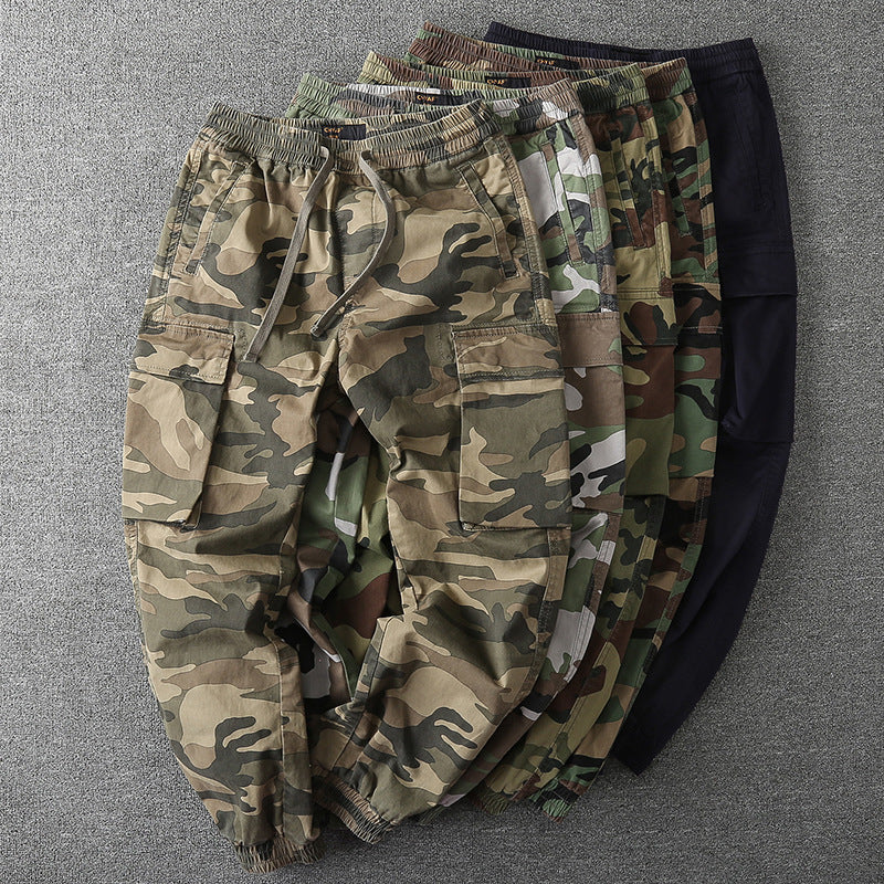 Men's cargo jogging pants with elastic waistband, drawstring and patch pockets Mune Fashion