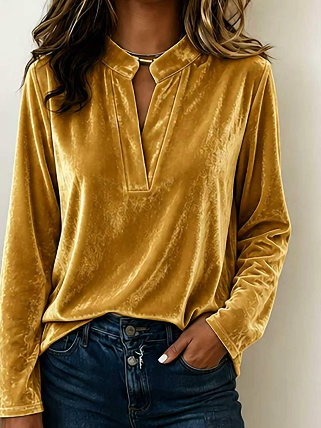 Women's Elegant Velvet Blouse Mune Fashion