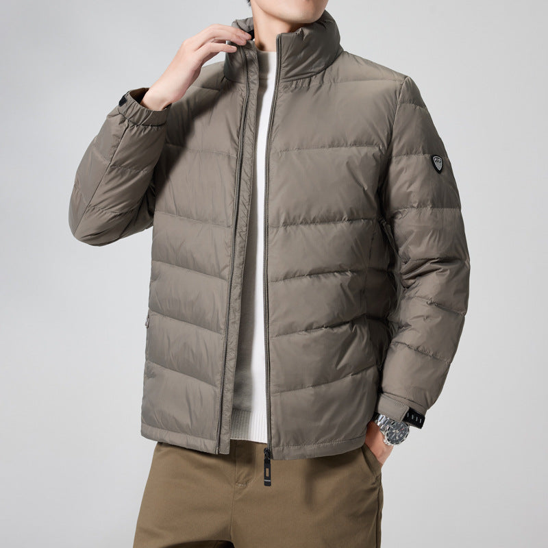 Men's lightweight quilted thermal jacket with stand-up collar and windproof insulation Mune Fashion