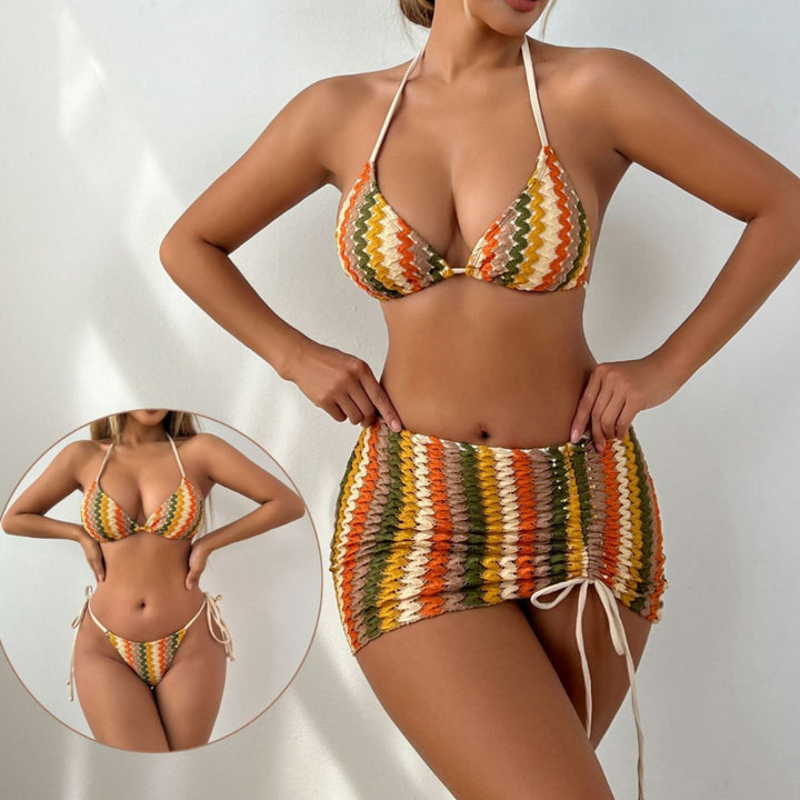 Women's Colorful Striped Bikini Set Mune Fashion
