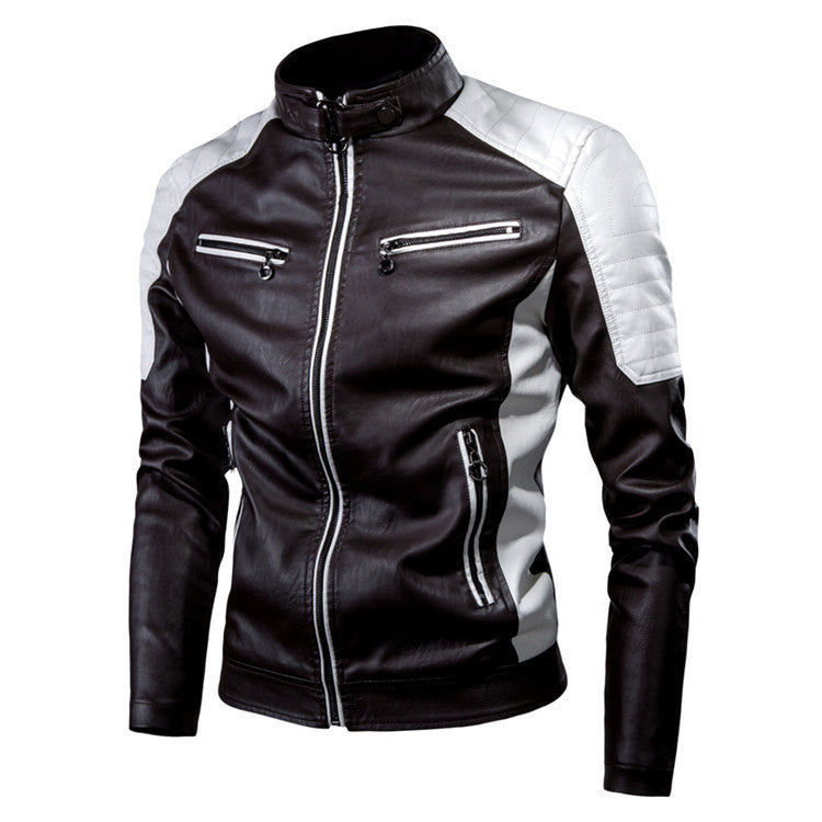Men's Stylish Biker Jacket with Quilted Accents Mune Fashion