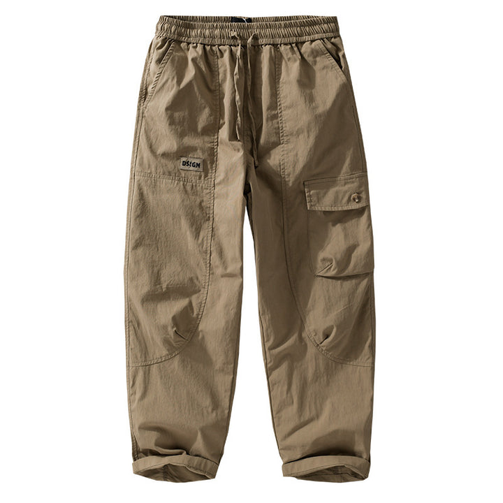 Men's Relaxed Cargo Pants with Elastic Waistband, Drawstring and Versatile Leg Pockets Mune Fashion