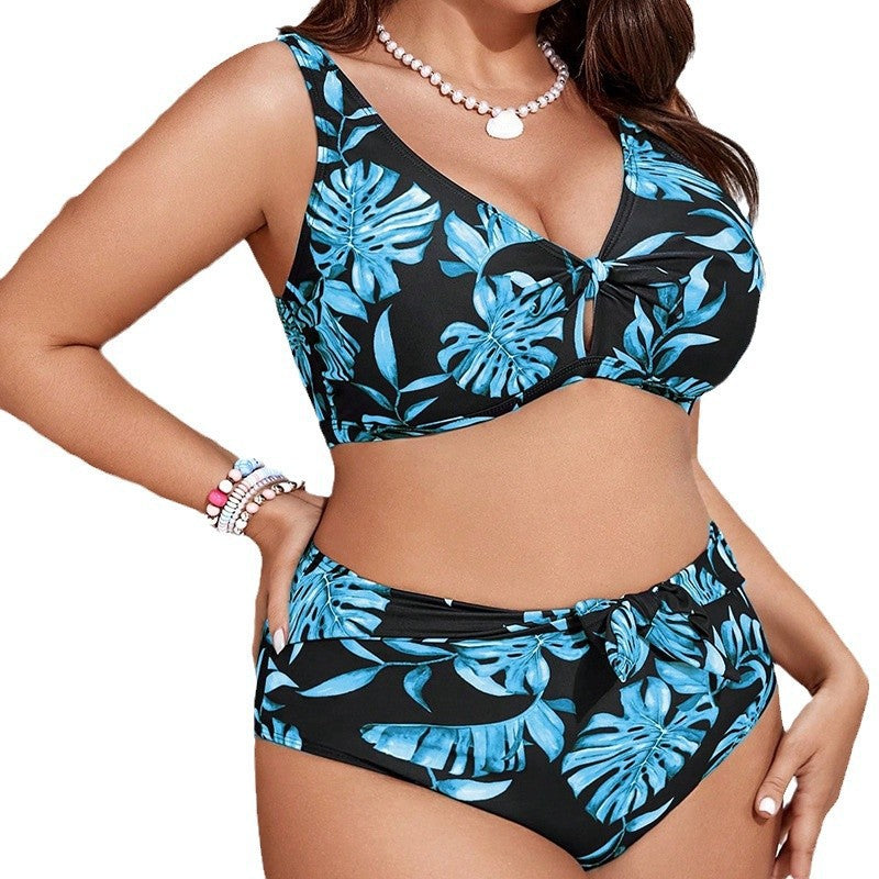 Women's Bikini Set with floral design and high waist slip Mune Fashion