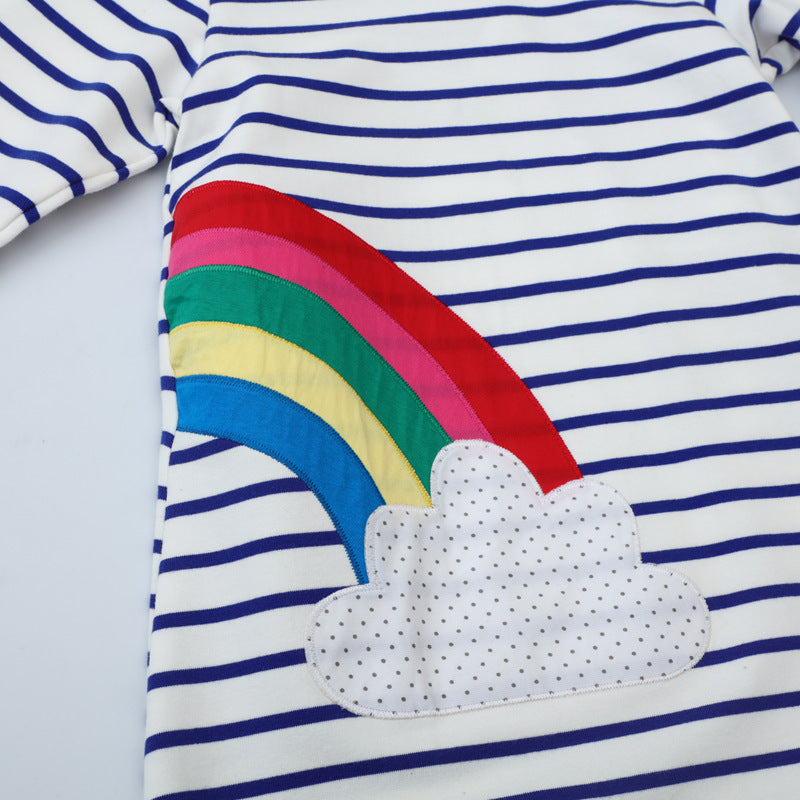 Girls hoodie dress with colorful rainbow motif Mune Fashion