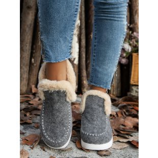 Women's Cozy Felt Slippers with Teddy Lining and Non-Slip Sole Mune Fashion
