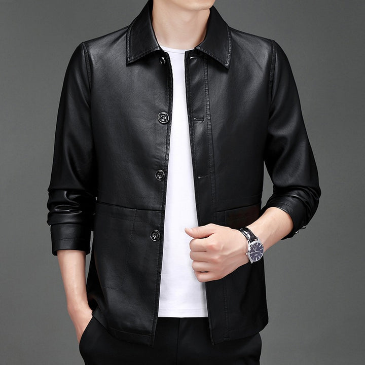Men's Stylish Real Leather Jacket Mune Fashion
