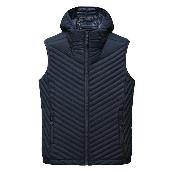Women's ultralight quilted hooded vest with thermal filling and high standing collar Mune Fashion