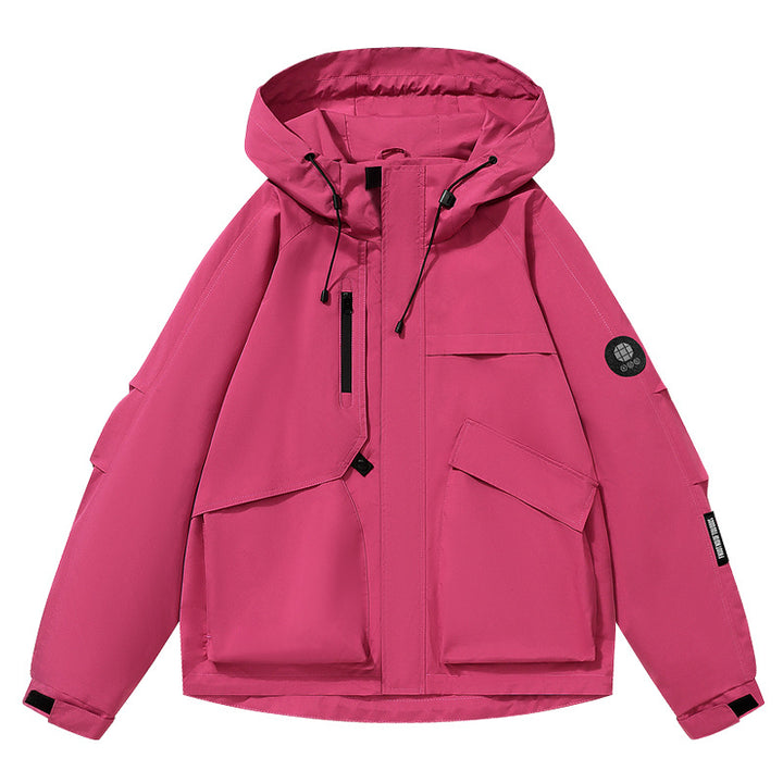 Women's Utility Softshell Jacket with Hood, Water-Repellent Membrane and Multifunction Pockets Mune Fashion