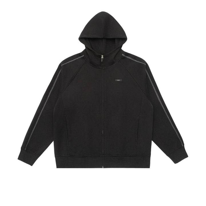 Unisex Oversize Zip Hoodie with Raglan Seams and Ribbed Cuffs Mune Fashion