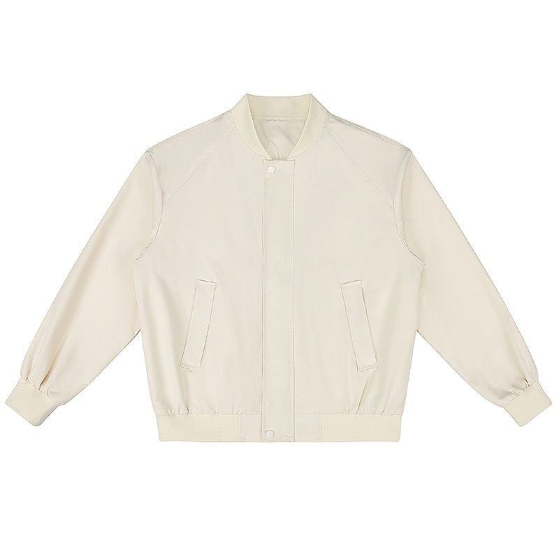 Women's Lightweight Bomber Jacket with Ribbed Hem, Snap Button Placket and Concealed Side Pockets Mune Fashion