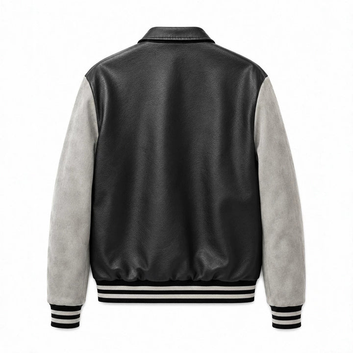 Men's Fashion Faux Leather Bomber Jacket Mune Fashion