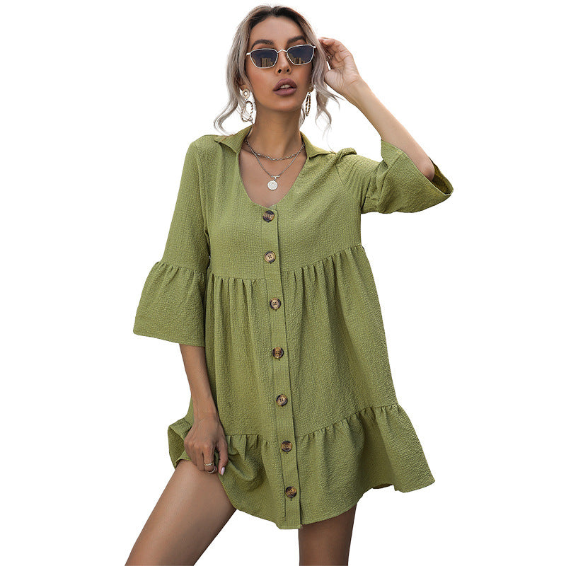 Women's Flowing Wrap Dress with Ruffle Details Mune Fashion
