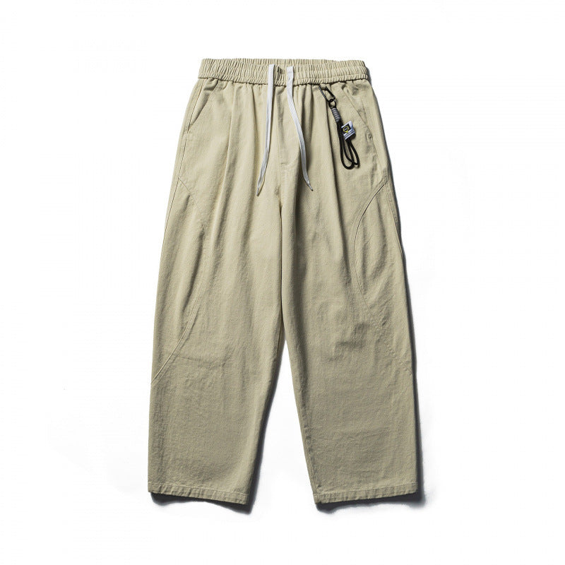 Unisex locker cut cropped leisure pants with elastic waistband, drawstring, and carabiner detail Mune Fashion