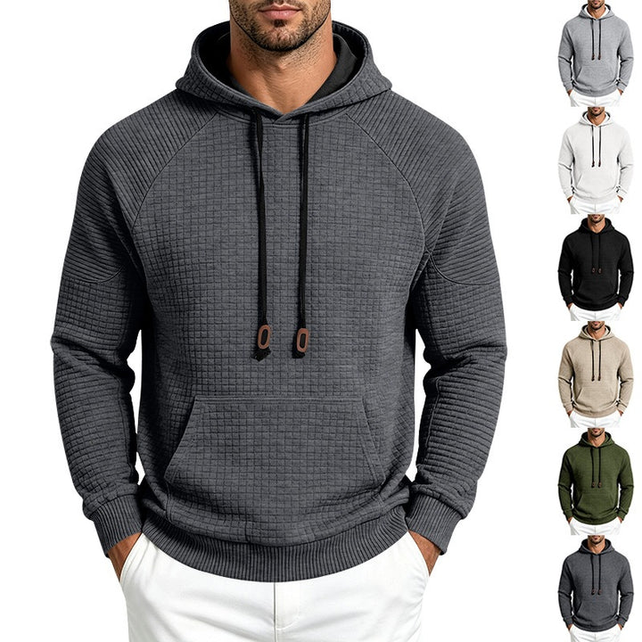 Men's hoodie with waffle texture, raglan sleeves, and kangaroo pocket Mune Fashion