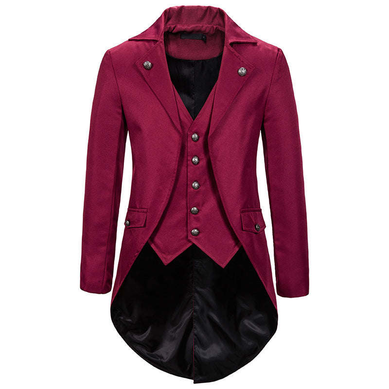 Men's Victorian Tailcoat with Integrated Waistcoat and Swallowtail Mune Fashion