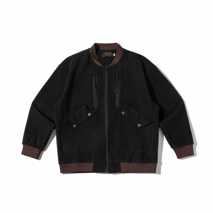 Men's short-cut utility bomber jacket with flap pockets and double chest zip Mune Fashion