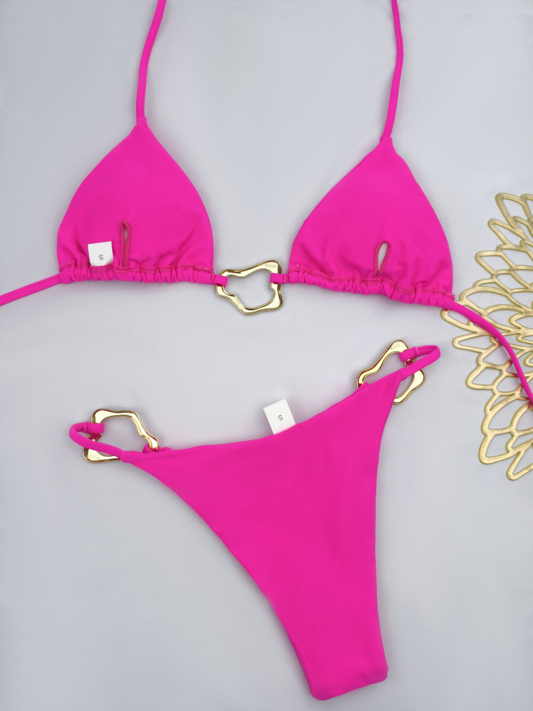 Women's triangle bikini with stylish gold accents Mune Fashion