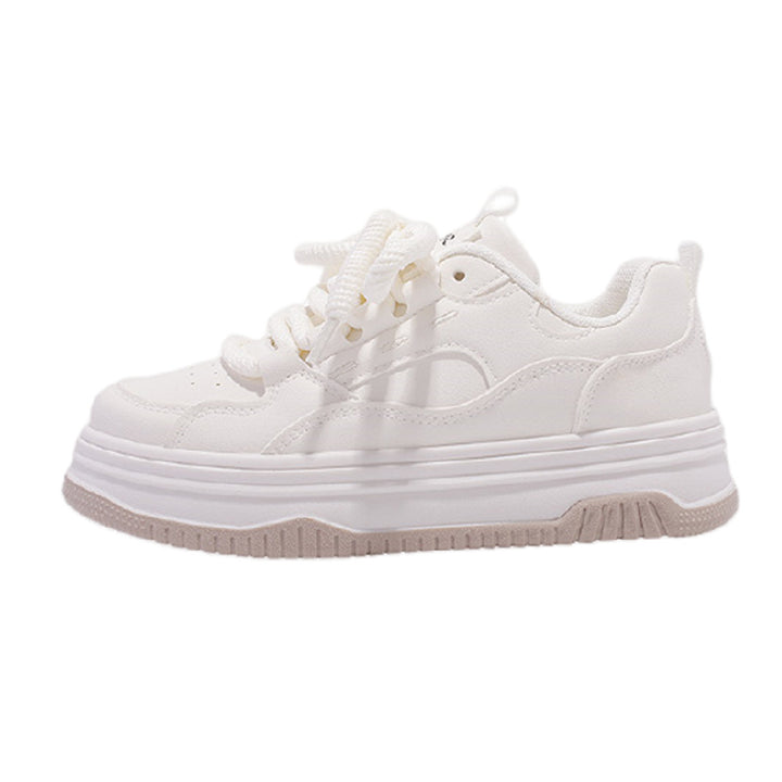 Women Minimalist Platform Sneakers with Padded Comfort Collar and Treaded Wedge Sole Mune Fashion