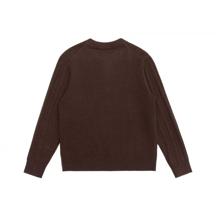 Men's Coarse Ribbed Half-Zip Sweater made of Merino-Mix with Stand-Up Collar Mune Fashion