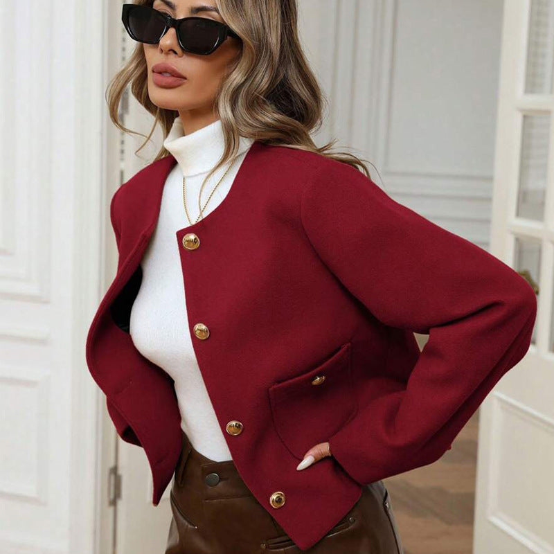 Women's Fashion Jacket with Gold Buttons