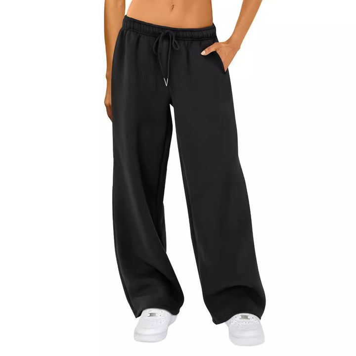 Women's nan relaxed-fit wide-leg sweatpants with high comfort waistband drawstring and concealed side pockets Mune Fashion