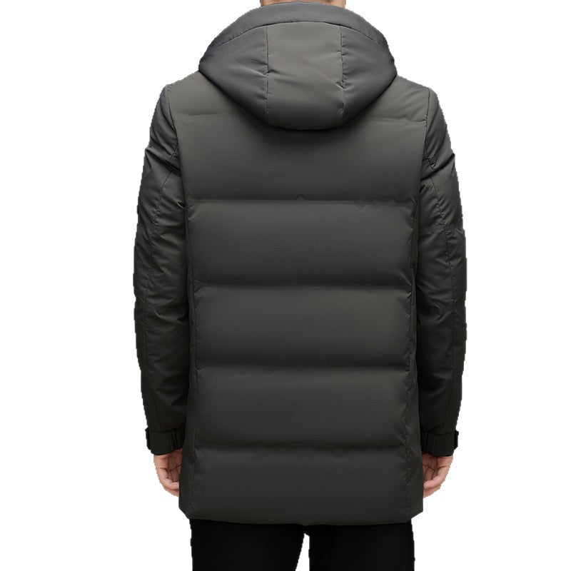 Men's padded hooded quilted jacket with elongated cut and windproof membrane Mune Fashion