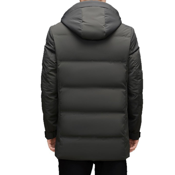 Men's padded hooded quilted jacket with elongated cut and windproof membrane Mune Fashion