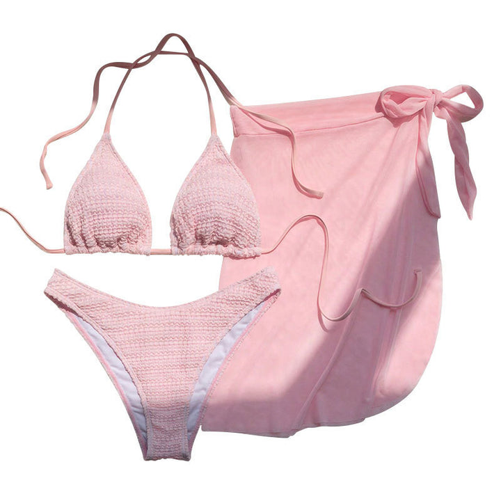 Women's bikini set with crocheted top and elegant wrap skirt Mune Fashion