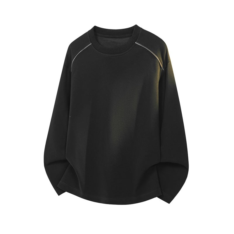 Men's Oversize Round Neck Sweatshirt with Dropped Shoulder and Decorative Stitching Mune Fashion