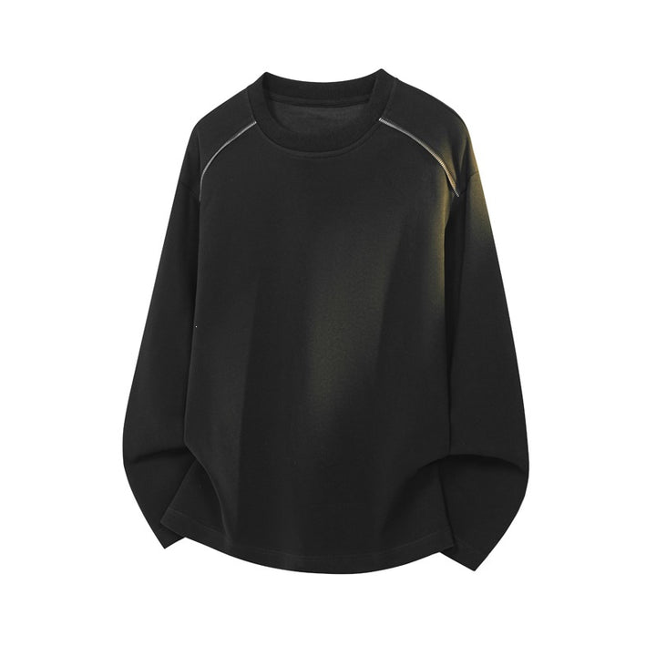 Men's Oversize Round Neck Sweatshirt with Dropped Shoulder and Decorative Stitching Mune Fashion