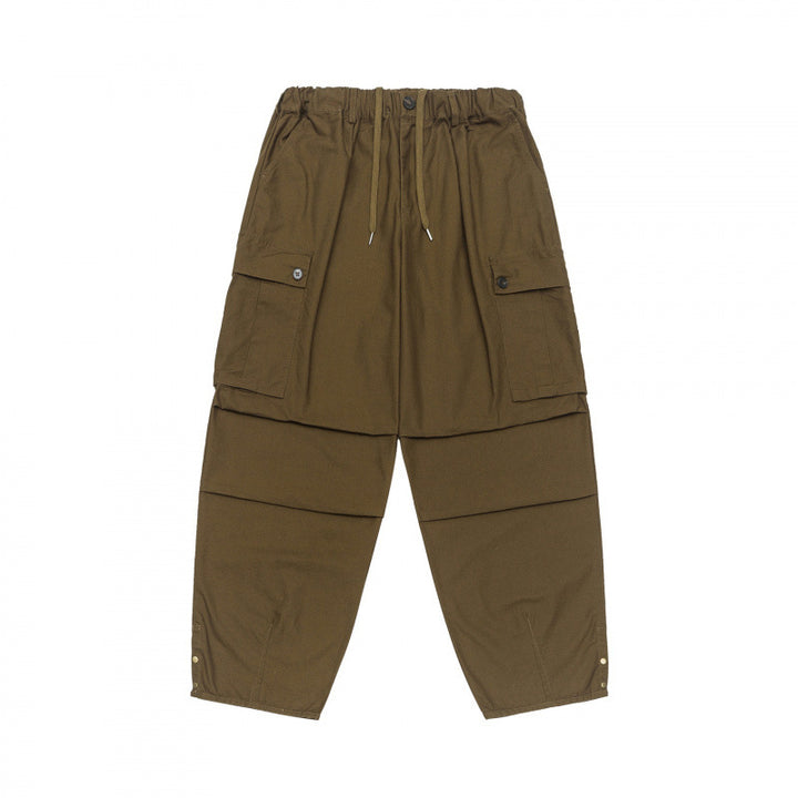 Unisex Oversize Cargo Pants with drawstring waistband, layer detail and snap hem Mune Fashion