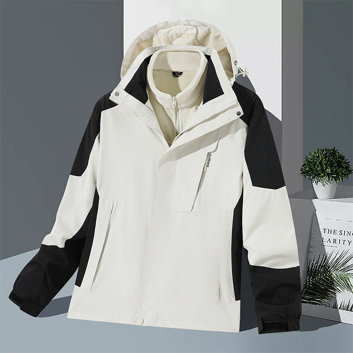 Men's windproof softshell jacket with integrated microfleece inner layer and adjustable hood Mune Fashion