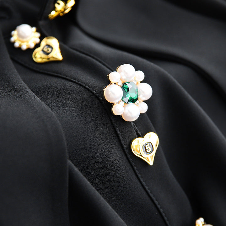 Ladies Elegant and refined blouse with decorative buttons Drune