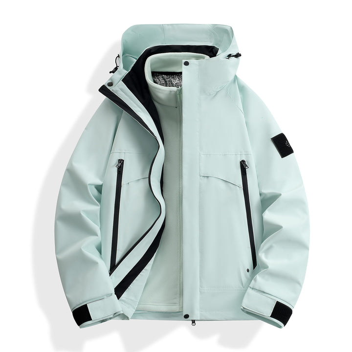 Women's waterproof modular parka with removable fleece inner jacket and technical hood Mune Fashion