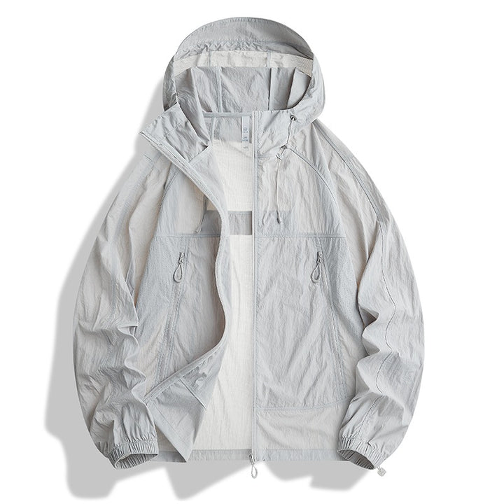 Men's Ultralight Hooded Wind Jacket with Pack Function, Mesh Lining & Zipper Pockets Mune Fashion