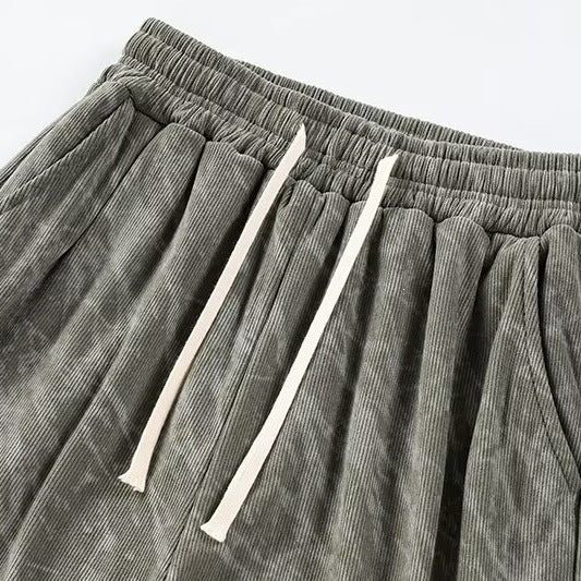 Men's Wide Cargo-Baggy Pants with Drawstring Waist, Flap Pockets & Technical Marble Print Mune Fashion