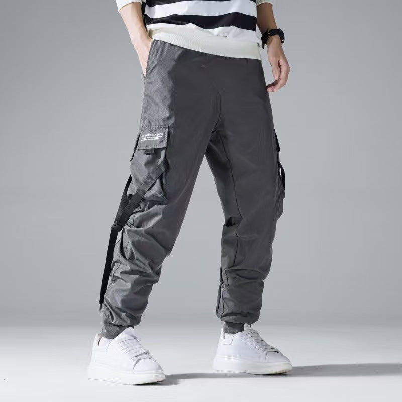 Men's Tech Cargo Jogging Pants with Multi-Pockets, Drawstrings & Elastic Cuffs Mune Fashion