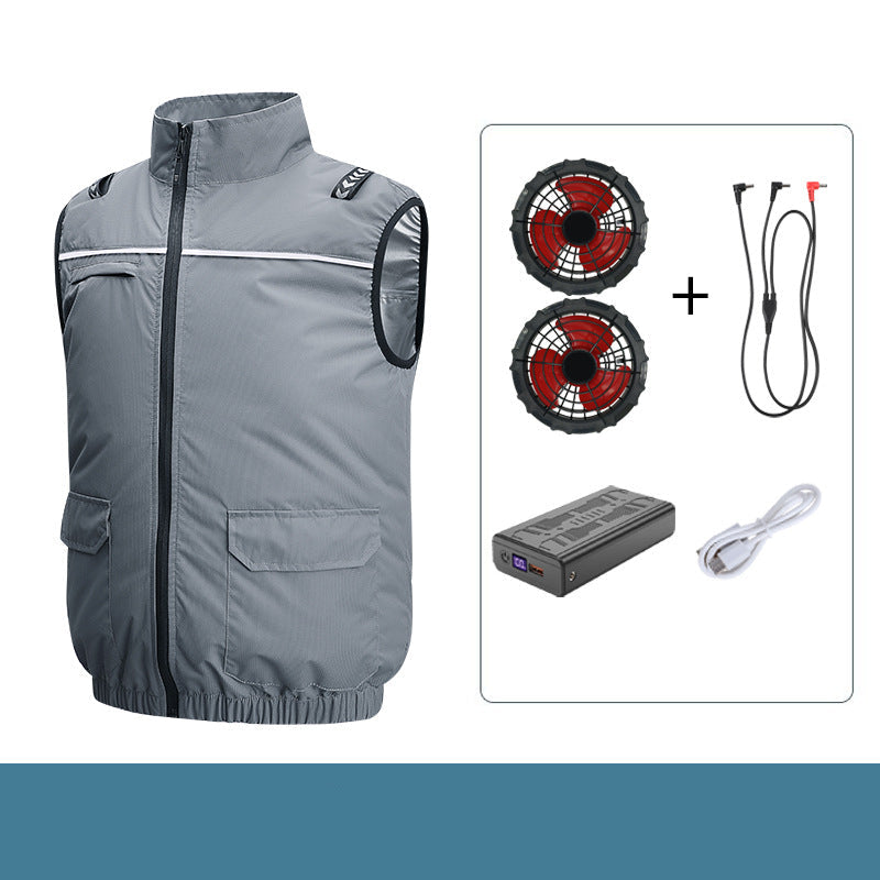 Unisex nan lightweight cooling work vest with integrated fans and external battery Mune Fashion